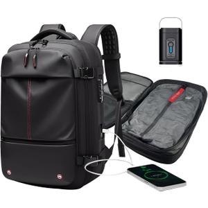 Vacuum Seal Backpack with USB Charging Port,Vacpack Backpack with Removable Vacuum Bag, 60L Air Backpacks with Lock and Pump, Vacuum Compression Bag for Travel and Business (Black)