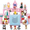 for Toniebox 2/1 Tonie Shelf Wall Mounted Set,Tonies Figures Tonies Storage,Magnetic Floating Shelves Compatible with Tonie Box Player Character for Kids Room Castle
