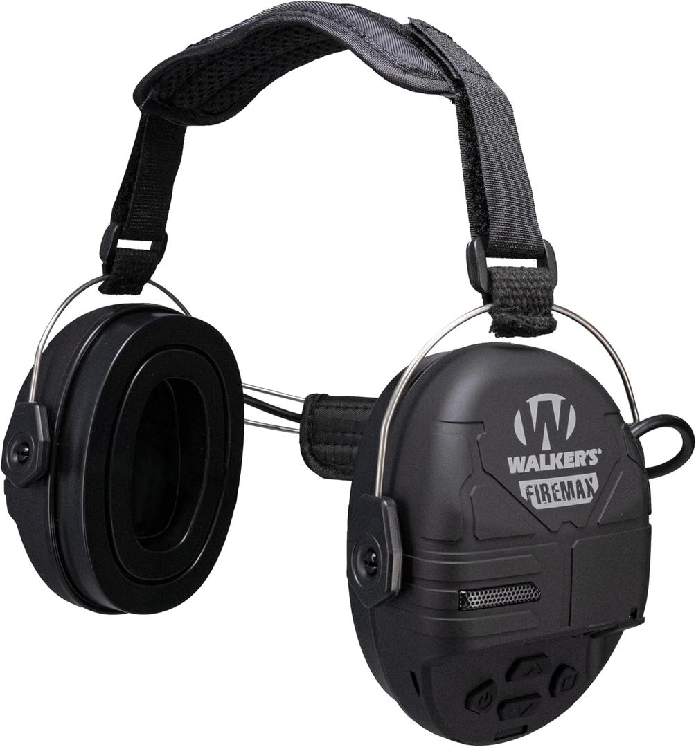 Walker's Rechargeable Lightweight Shooting Hunting Range Electronic Slim Low Profile Hearing Protection FireMax Earmuffs