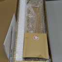 Forbena Floating Bathroom Shelves Wall Mounted, Aesthetic White and Gold Shelves for Bathroom Accessories, Modern Bathroom Organizer with Tower Bar for Wall Decor Storage Small Spaces, Set of 2