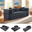 GJQ Convertible FoldIing Sofa Bed,5-in-1 Futon Queen Sleeper Sofa with Removable Armrests, Modular Futon Couch with Pull Out Bed,Boneless Couch for Living Room,Compression Sofa in Box,Grey