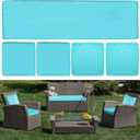 Geetery 5 Pcs Outdoor Cushion Covers Patio Pillow Replacement Covers for Seat and Back Outdoor Cushion Slipcovers for Sectional Rattan Sofa Patio Furniture Couch