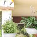 Hanging Planters, 5 Pcs 11" Hanging Pots, White Hanging Flower Pots, Hanging Plant Pots Baskets for Plants with Drainage Trays, Hanging Chains and Ceiling Hooks, Come with Free Garden Tools Set