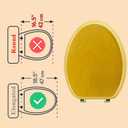 Elongated Toilet Seat Wood Toilet Seat Prevent Shifting with Zinc Alloy Hinges American Standard Size Toilet Seat Easy to Install also Easy to Clean(Elongated,Sparkling Classical Gold)