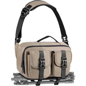 TAAOKA Camera Sling Bag,DSLR Camera Bag with Tripod Holder,Waterproof Camera Shoulder Crossbody Bag for Photographers(Coffee), 12.6 x 5.1 x 7.8 inches