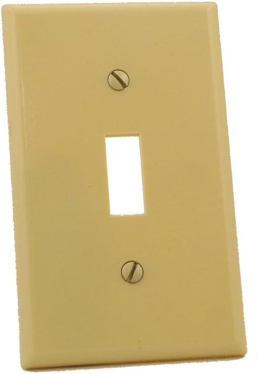 3 x Leviton 1-Gang Toggle Device Switch Wallplate, Standard Size, Thermoset, Device Mount, 86001, Ivory