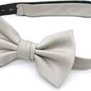OCIA Mens Pre-tied Solid Bowtie Adjustable Formal Tuxedo Bow Tie for Wedding Party (Gray)