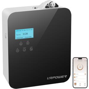URPOWER 300ML Waterless Scent Essential Oil Diffuser - 3000 Sq.Ft Smart Scent Machine for Home & Hotel HVAC Aromatherapy Air Diffuser Oil Machine for Office (APP Control) (Black)