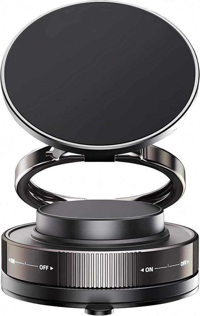 AOPALE Upgraded 360° Vacuum Magnetic Phone Holder, Magnetic Car Phone Mount, Mirror Mount for iPhone & Android Mount for MagSafe Holders for Your Car/ Gym/ Mirror