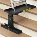 Foldable | Heavy-Duty Ladder Extender Pro, High Strength Steel Material Design Ladder Extension Pro for Stairs w/Non-Slip Mat, 12-18" Adjustable Height, Applicable Feet Spacing 24" (plus)