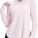 Women's Rash Guard Long Sleeve UV Sun Protection Shirts with Thin Hoodie UPF 50+ Lightweight SPF Tops for Hiking (XXL)