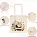 Nuberlic Canvas Tote Bag for Women with Zipper Inner Pocket- Reusable Grocery Shopping Cloth Cotton Canvas Tote Bags (Cat)