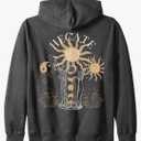 Sun Triple Moon Goddess Witch Wiccan Pagan Witchcraft Hecate Zip Hoodie XL
