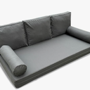 Outdoor Daybed Cushion Cover Twin,Daybed Mattress Bolster Pillow Fitted Sheet Cover,Twin Size Outdoor Daybed Cushion Cover（Cover ONLY Size 6" D x 75" W x 39" H,Dark Gray