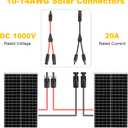 2 Pairs Solar Connectors Y Branch 20A Cable Parallel Adapter Cable Wire Plug Tool Kit for Solar Panel(M/FF+F/MM)