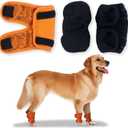 1 Pair Pet Knee Pads, Dog Leg Sleeves for Warmth, Leg Protection Sleeve Brace for Joint Relief, Pet Dog Elbow Protector, Breathable Elbow Support Wrap, Warm Hock Covers (Orange, L)