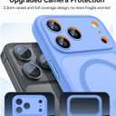 CANSHN Magnetic Compatible with iPhone 17 Pro Max Case, Upgraded [Full Camera Protection] [Compatible with Magsafe] [Translucent Matte] Shockproof Protective Phone Cover 6.9 Inch - Ultramarine