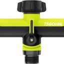 3/4-Inch Garden Hose Splitter, Outdoor Faucet Adapter, Patio Hydrant Manifold - Designed for Multiple Irrigation System Sprinkler Timers, 3-Way Hose Bib Valve-green