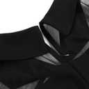 Women's Vintage Gothic Cocktail Dresses Cutout Keyhole Collar Illusion Mesh Sleeve Mini Dress A Line Knee Length Goth Dress (Black, S)