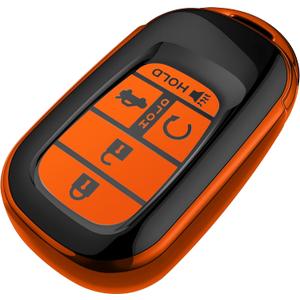 Tukellen for Honda Key Fob Cover, Premium Soft TPU Full Protection Key Fob Case for 2022 2023 2024 2025 2026 Accord Civic HR-V CR-V Pilot Passport Smart 5-Buttons Smart Remote Key Protector (Orange)