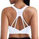 RUNNING GIRL Adjustable Straps High Impact Sports Bras with Sewn in Pads | High Support, Workout, Cloud-Soft, Racerback, Molded Cup, Supportive for women (White, XXL)