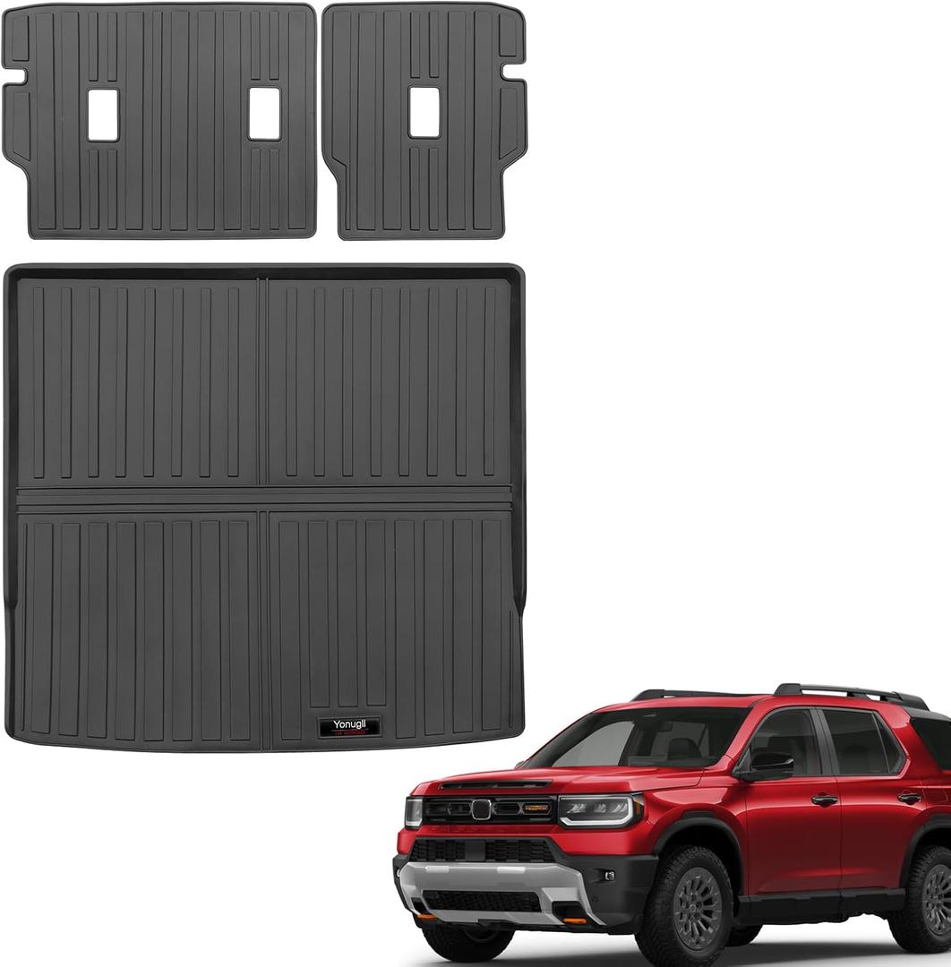 Custom for 2026 Honda Passport Cargo Mats Trunk Liner and Rear Seat Backrest Mats All Weather TPE Protection Mat Accessories (for 2026 Honda Passport)