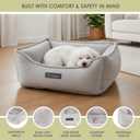 NANDOG Luxury Reversible Dog Bed, Signature Collection Ultra Soft Micro Plush Pet Bed for Small Dogs, Washable & Modern Style Light Grey, 22" L x 18" W