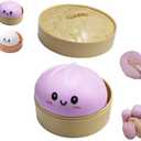 Dumpling Squishies, Soft Squishy Dumpling Squishy, Dumplings Sensory Squeeze Toy for Stress, Easter Basket Stuffers Stretchy Desk Toys (Purple)