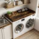Washer Dryer Countertop, 27.5 x 54 Inch Washer and Dryer Countertop for Laundry Room Organization with Edge Wooden, Brown