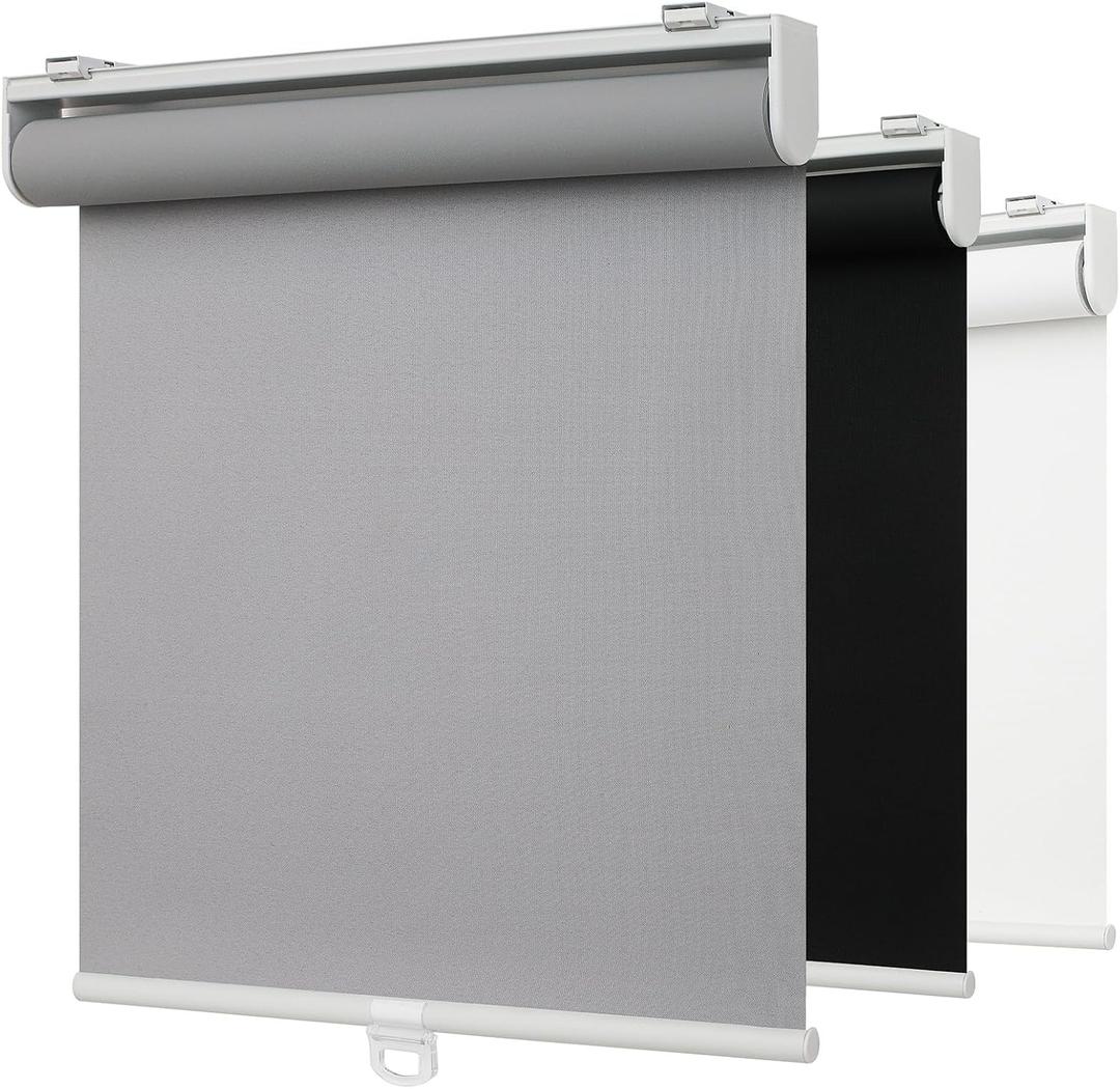 Cordless Blackout Roller Shades for Indoor Windows,Grey,23" W x 72" H