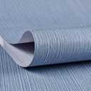 Grasscloth Wallpaper Textured 24in X 393in Fabric Contact Paper Grey Blue Wall Paper Textured Linen Peel and Stick Self-Adhesive Thick Vinyl Embossed Film Wallpaper (Gray Blue)