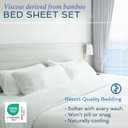 Hotel Sheets Direct 4 Piece Bed Sheet Set King Size, 100% Viscose Derived from Bamboo Sheets Set with 2 Pillowcases, Cooling & Breathable Luxury Bedding, Moisture-Wicking & Silky Soft, Light Gray