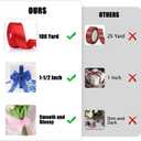 NESCCI 100 Yards Ribbon,1-1/2 Inch Red Satin Ribbon,Single Face Satin Ribbons,Perfect for Gift Wrapping,Wedding Decoration,Handmade Bows, Wrapping Bouquet and More