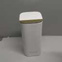 Makeup Brush Holder with Lid, Push Pop-Up Makeup Brush Organizer, 4 Slots Makeup Cosmetics Organizerfor Vanity Decor, Bathroom Countertop , Large Capcity, Dustproof, Waterproof | White and Gold