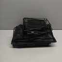 Marbrasse Desk Organizer with Drawer, 4-Tier Mesh File Organizer with 5 Vertical File Holders and 2 Pen Holders, Multifunction Desktop Organizer,Desk Organizers and Accessories for Home Office (Black)