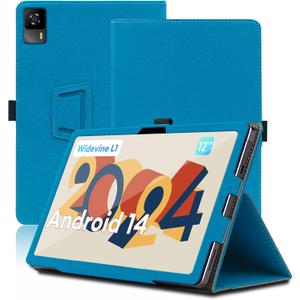 Case for Headwolf HPad6 12 inch, Headwolf HPad6 Tablet Case, Folding Stand Protective Cover with Pencil Holder and Wrist Strap, Full Protection. (Light Blue)