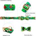 Lionheart glory St.Patrick's Day Dog Collar-Lucky Clover Shamrock Dog Bow Collar for Medium Dogs Spring Green Trefoil Collars with Bowtie Adjustable Heavy-Duty Puppy Collars Pet Gift Girl Boy