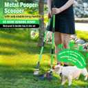 MXF Dog Pooer Scooper Set, 2 in 1 Pet Poop Scooper with Long Handle 28" Dog Poop Picker Upper and Stainless Metal Tray & Rake for Medium & Small Dogs, Heavy Duty for Grass, Dirt, Gravel