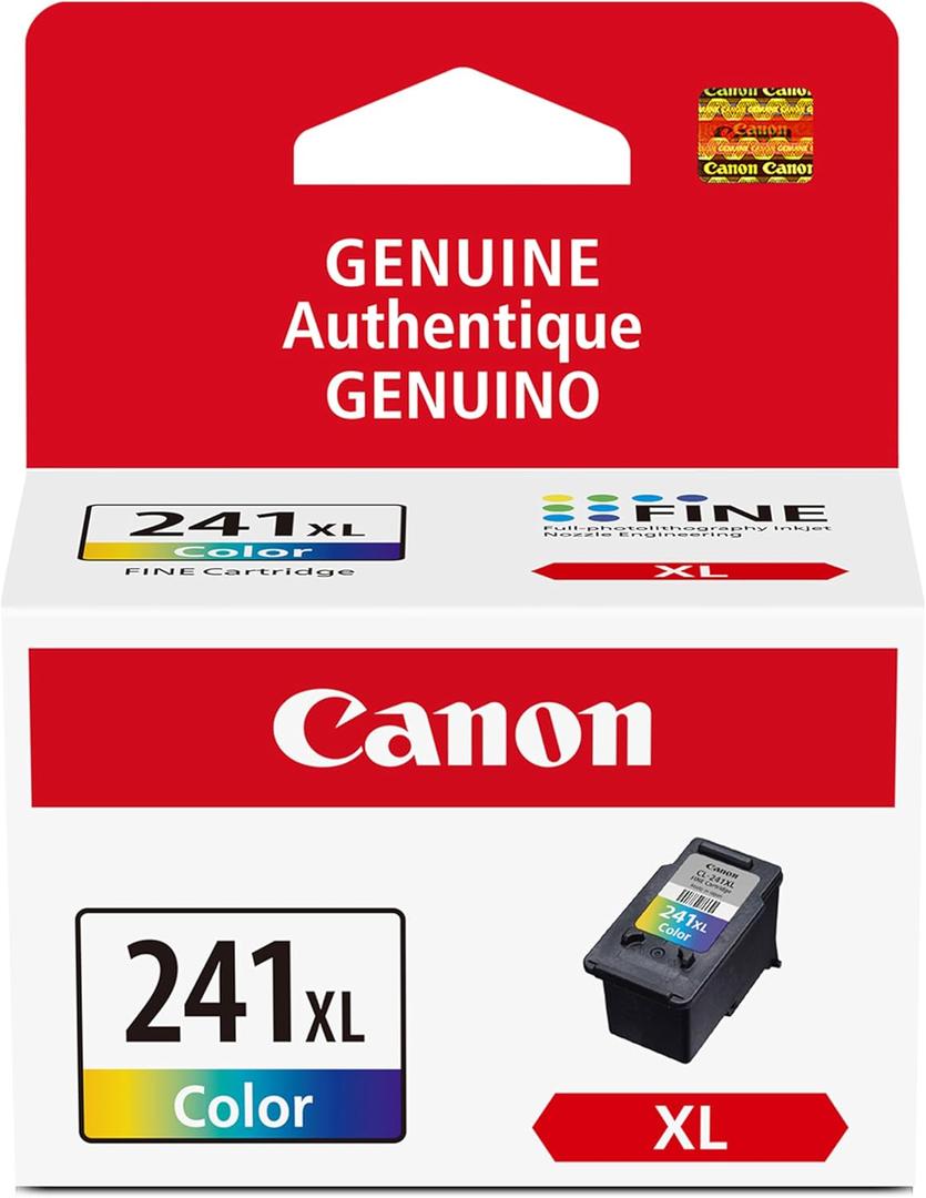 Canon CL-241 XL Genuine Color Ink Cartridge, Compatible with MG2120/3120/4120, MX512/432/472/372/392/522/532/452, MG2220/3220/4220/3520/3620, TS5120