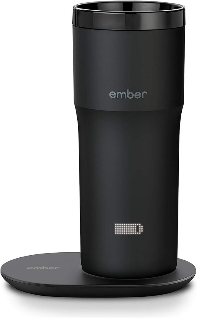 Ember Travel Mug 2+, 12 oz, Temperature Control Smart Travel Mug, Stainless Steel, Slate Black (with Apple Find My)