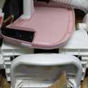 High Chairs for Babies and Toddlers, Baby Swings for Infants, Foldable High Chair with Wheels,5 Adjustable Height,4-Position Backrest, 3 Footrest Positions, Double Removable Tray (Pink)