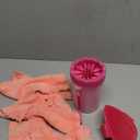 Comotech Dog Paw Cleaner, Pet Foot Washer - Quickly Clean a Muddy Paw, Soft Silicone Bristles, Suitable for Small, Medium, Large Breed Dogs, Pink (with 3 Absorbent Towel)