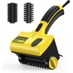 Oxzeps Outdoor Electric BBQ Brush, 2600mAh Battery Capacity 7.4V 2-Speed Power Control Rechargeable Grill Brush with 2 Brush Heads, 360 Rotating Cleaning Brush.