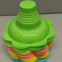 Eaasty 60 Pieces 4 oz Colorful Flower Shaved Ice Cups Plastic Snow Cone Cups Small Leak Proof Plastic Slush Snack Ice Cream Bowls