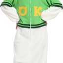 LABULA Unisex Adult Onesie Animal Pajamas Halloween Cosplay Sleepwear (Small, 97whitegreen)