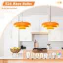 Orange Plug in Pendant Light with Switch, 17.7" Large Mid Century Modern Hanging Ceiling Light Fixture, No Hardwiring Plug Swag Lamp for Kitchen Island Dining Room Bedroom