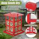 Bird Feeder, Heavy Duty Metal Bird Feeders for Outdoor Hanging, Retro Red House Wild Birdfeeder, Rainproof & Waterproof, 6 LBs Extra Large Capacity