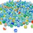 Sotiff 1000 Pieces Marbles Bulk Cats Eyes Glass Marbles Color Mixing 0.55 Inch Solid Round Glass Marble for Kids Slingshot DIY Home Decoration Chinese Checkers Game(Classic)