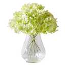 KISLOHUM Artificial Hydrangea Flower Heads Hydrangea Silk Flowers Head for Wedding Centerpieces Bouquets DIY Floral Decor Home Decoration,Pack of 10 with Long Stems - Pale Green