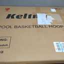 Oversized Pool Basketball Hoop with Super Bright Solar Lights, Poolside Basketball Hoop with 32" Shatterproof Backboard, Height Adjustment Pool Basketball Goal with Stainless Steel Rim,2 Balls